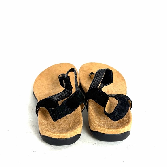Vionic Brea Black Suede Leather Toe Post Slingback Sandal Womens Size 10 - Picture 4 of 10